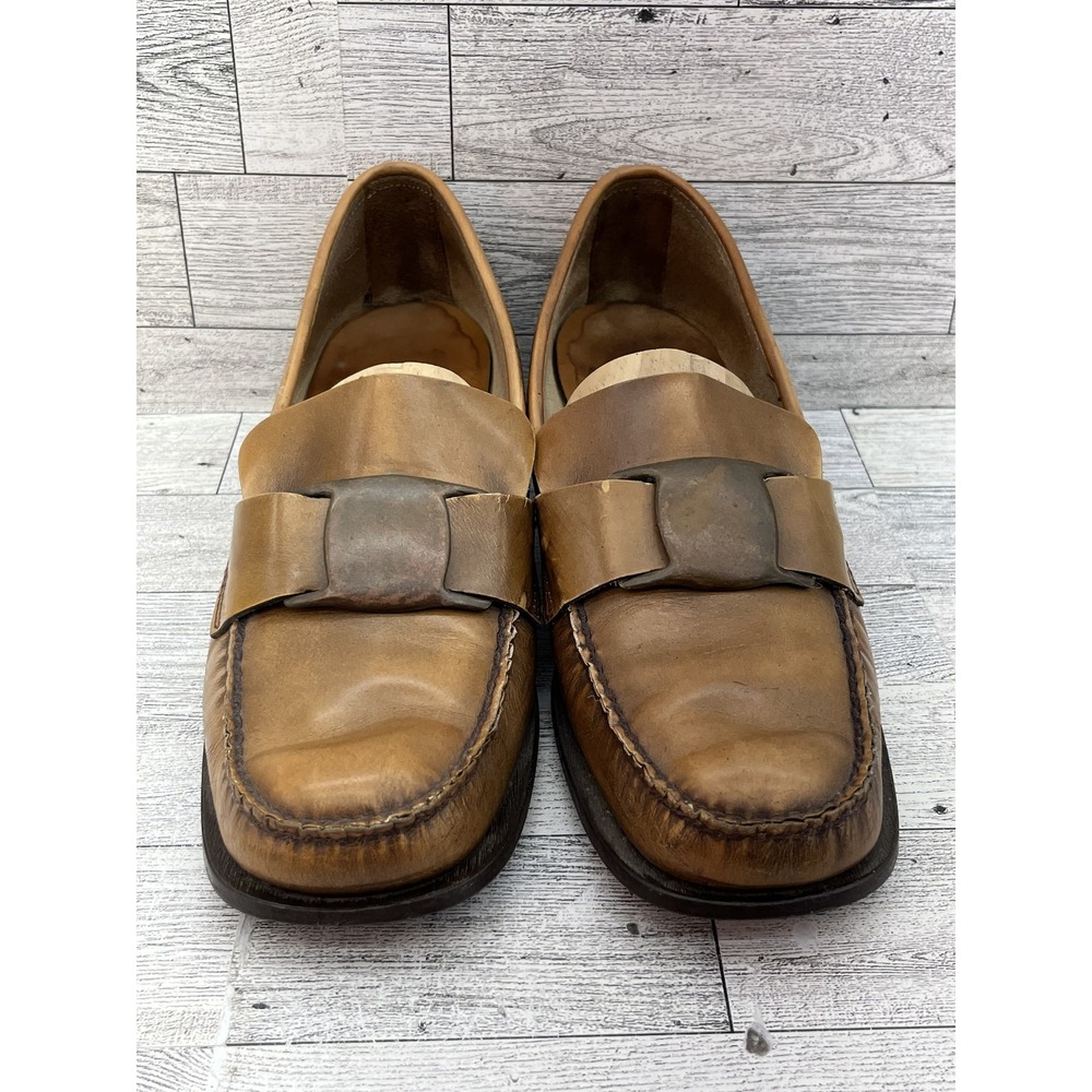 Vintage Bass Weejuns Shoes Women Size 7.5M Leather Loafers Slip On Penny Moc 90s - Picture 2 of 11